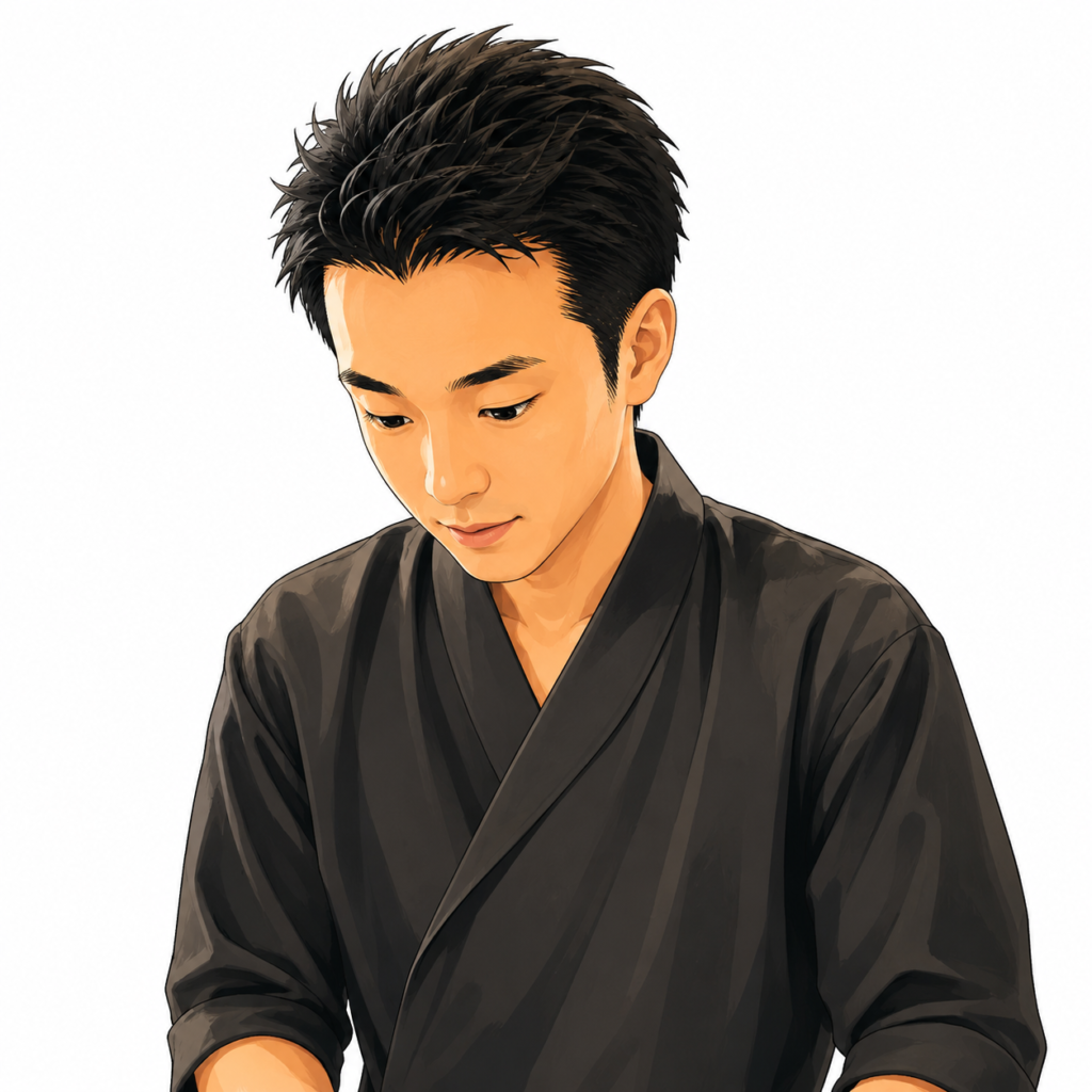 Illustrated portrait of Sho, creator of Japan Travel, Solved.